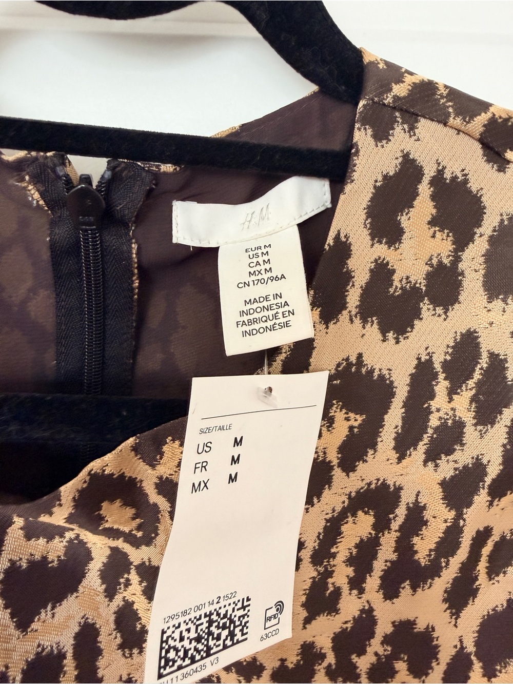H&M Sleeveless Leopard Print Peplum Top - Tan/Black - Picture 9 of 9